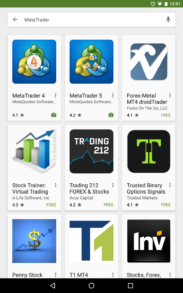Найти приложение MetaTrader в Play Store (App Store)